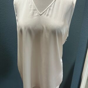 St. John Cream V-Neck Tank Top